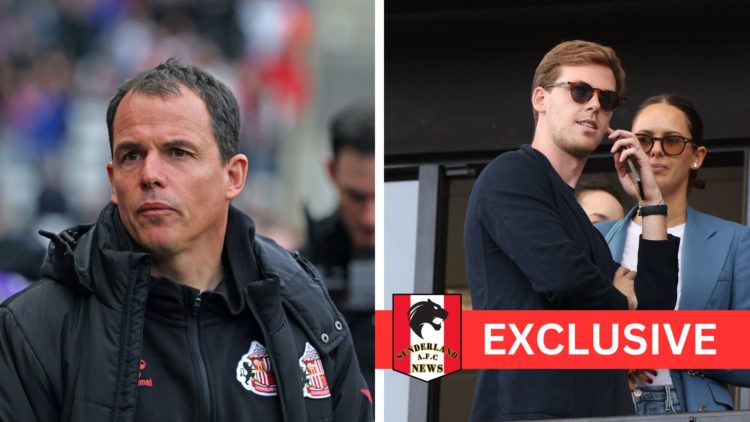 Sunderland manager Regis Le Bris alongside Sunderland owner Kyril Louis-Dreyfus.