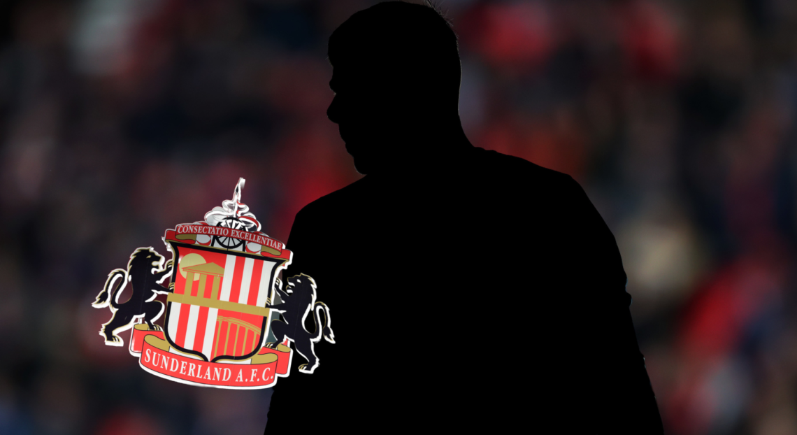 The silhouette of Anthony Patterson with the Sunderland badge