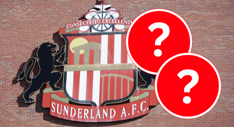 Sunderland badge with two mystery player icons