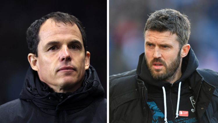 Split image of Middlesbrough's Manager Michael Carrick during the Sky Bet Championship match between Preston North End FC and Middlesbrough FC, and...