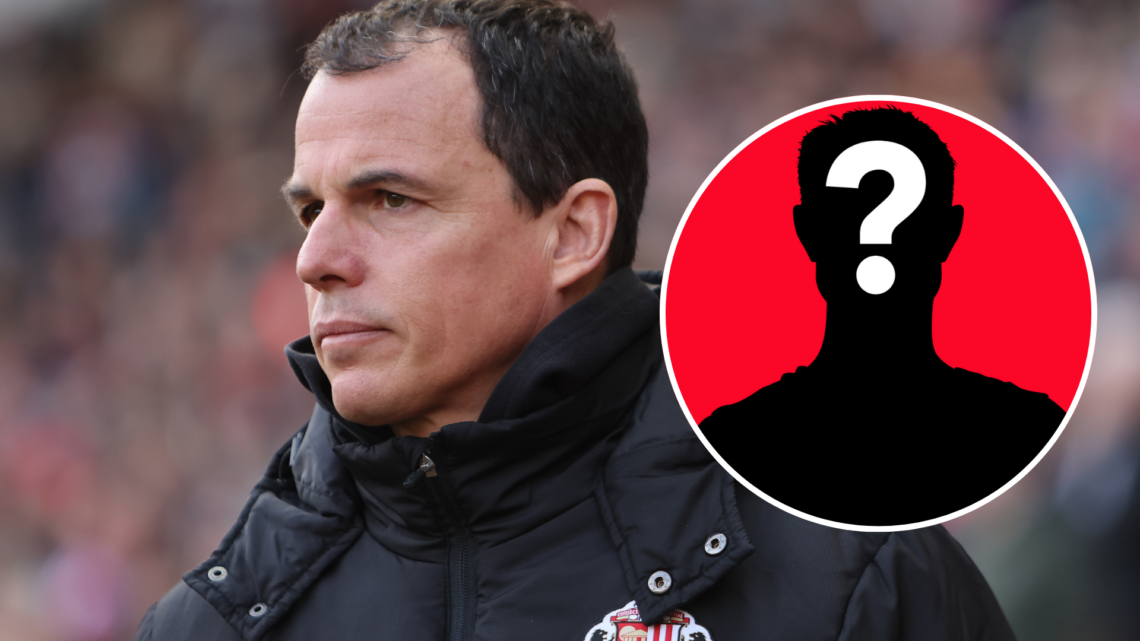 Sunderland manager Regis Le Bris. Inset, mystery player graphic.
