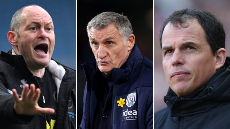 Three piece split image of Alex Neil, Tony Mowbray and Regis Le Bris (L to R).