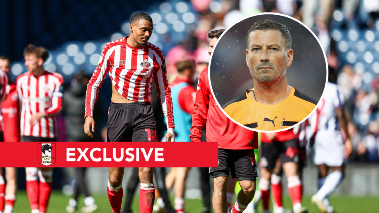 Sunderland's Wilson Isidor. Inset, Mark Clattenburg. Overlaid, exclusive branding.