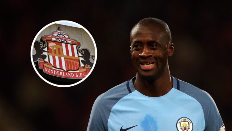Yaya Toure of Manchester City during the Premier League match between AFC Bournemouth and Manchester City. Inset a general view of the Sunderland A...